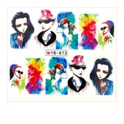 Naklejki wodne do paznokci arkusz 6,5 x 5,5 cm na 10 palców yb Nr 673 Allepaznokcie