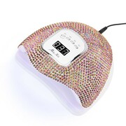WYPRZEDAŻ 73 Lampa do paznokci LED/UV 150W Molly Nails do lakierów hybrydowych żeli i akrylożeli w cyrkonie crystal pink holo X5 MAX Molly Nails