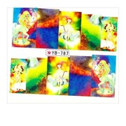 Naklejki wodne do paznokci arkusz 6,5 x 5,5 cm na 10 palców yb Nr 787 Allepaznokcie