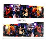 Naklejki wodne do paznokci arkusz 6,5 x 5,5 cm na 10 palców yb Nr 704 Allepaznokcie