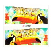 Naklejki wodne do paznokci arkusz 7 x 6,5 cm na 10 palców Nr c242 Allepaznokcie