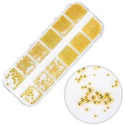 Kasetka z ozdobami bulion Molly Nails złoty gold 1000 sztuk Molly Nails