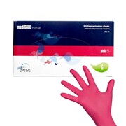 Rękawiczki jednorazowe nitrylowe diagnostyczne i ochronne Medicare nitrile Pink rozmiar L malinowe 100 szt Zarys