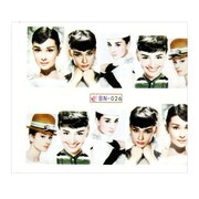 Naklejki wodne do paznokci arkusz 6,5 x 5,5 cm na 10 palców bn Nr 026 Allepaznokcie