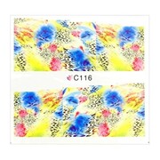 Naklejki wodne do paznokci arkusz 7 x 6,5 cm na 10 palców Nr c116 Allepaznokcie