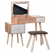 BS Toaletka Stella lustro 2 szuflady + taboret BS