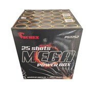 Mega Power Box PS2252 potężna wyrzutnia fajerwerków 25 strzałów 48 mm Power Box F3 Pyroshine