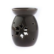 Kominek ceramiczny śnieżynka 9,8 x 14 x 9,8 cm (brązowy) Dakls