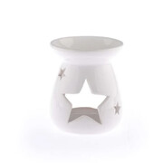 Kominek ceramiczny Gwiazdy 11 x 9,6 x 9,6 cm (biały) Dakls