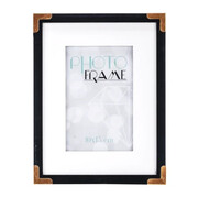 Drewniana ramka na zdjęcia 10 x 15 cm (czarna, złote narożniki) Art-Pol