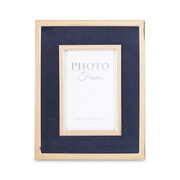 Metalowa ramka na zdjęcia 10 x 15 cm (granatowa, złote ramki) Art-Pol