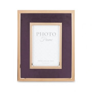 Metalowa ramka na zdjęcia 10 x 15 cm (burgundowa, złote ramki) Art-Pol