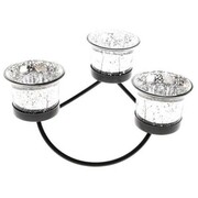 Świecznik metalowy 17,5 x 5 x 17,5 cm (czarny) Dakls