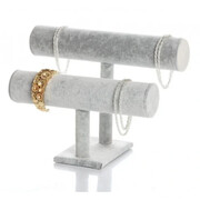 Podwójny ekspozytor na biżuterię Stojak 20 x 26,5 cm (szary) eCarla