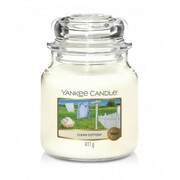 Świeca Yankee Candle Clean Cotton, średni słoik (411g) Yankee Candle