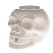 Kominek ceramiczny czaszka 12 x 9,1 x 8,4 cm (biały) Dakls