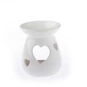 Kominek ceramiczny serca 9,6 x 11 x 9,6 cm (biały) Dakls