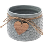 Osłonka ceramiczna Serca 10 x 12 x 12 cm (zielona) Dakls