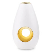 Wazon ceramiczny 25 x 14 x 7 cm (biały, złote zdobienia) Art-Pol