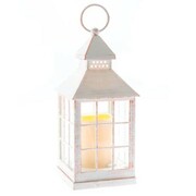 Lampion LED kratka 23,5 x 10 x 10 cm (biały z przetarciami) Dakls