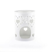 Kominek porcelanowy serca 8,5 x 11,5 x 8,5 cm (biały) Dakls