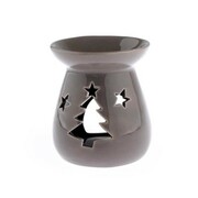 Kominek ceramiczny choinka 9,6 x 11 x 9,6 cm (brązowy) Dakls