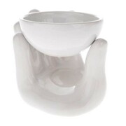 Kominek ceramiczny dłoń 10 x 12,5 x 10 cm (biały) Dakls