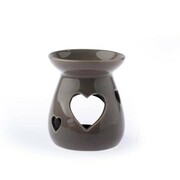 Kominek ceramiczny serca 9,6 x 11 x 9,6 cm (brązowy) Dakls