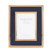Metalowa ramka na zdjęcia 13 x 18 cm (granatowa, złote ramki) Art-Pol