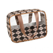 Kosmetyczka damska Torebka 9 x 8,5 x 25 cm (brązowo-czarna) eCarla
