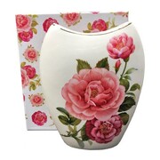 Wazon porcelanowy Róże 21 x 17 x 6 cm (biały) Inny