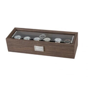 Szkatułka na 6 zegarków 8 x 35 x 12 cm (brązowa) eCarla