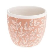 Osłonka ceramiczna 15 x 17 x 17 cm (ceglana, motyw roślinny) Dakls