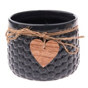 Osłonka ceramiczna Serca 10 x 12 x 12 cm (ciemno szara) Dakls