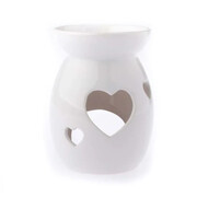 Kominek ceramiczny Serca 14 x 9,8 x 9,8 cm (biały) Dakls