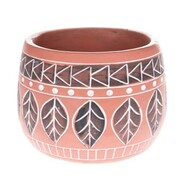 Osłonka betonowa 13 x 16 x 16 cm (ceglana, motyw roślinny) Dakls