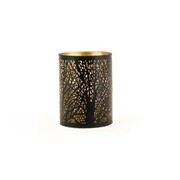 Świecznik metalowy 11 x 14 x 11 cm (czarno-złoty) Dakls