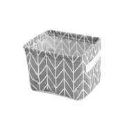 Materiałowy pojemnik Jodełka 13 x 17 x 14 cm (szary) eCarla