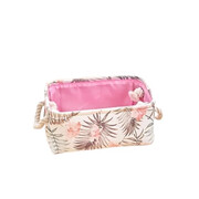 Materiałowy pojemnik Flowers 12 x 27 x 18 cm (biały) eCarla