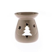 Kominek ceramiczny choinka 9,6 x 11 x 9,6 cm (beżowy) Dakls