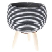 Osłonka betonowa na nóżkach 13,5 x 15,5 x 15,5 cm (szara, prążkowana) Dakls
