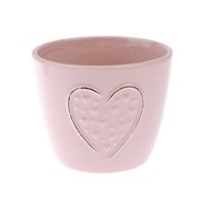 Osłonka ceramiczna Serca 10 x 12 x 12 cm (różowa) Dakls