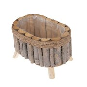 Osłonka drewniana owalna na nóżkach 18 x 30 x 20 cm Dakls