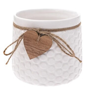 Osłonka ceramiczna Serca 12,5 x 13 x 13 cm (biała) Dakls