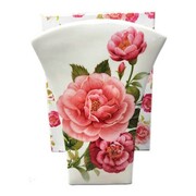 Wazon porcelanowy Róże 20 x 14,5 x 6 cm (biały) Inny