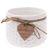 Osłonka ceramiczna Serca 10 x 12 x 12 cm (biała) Dakls
