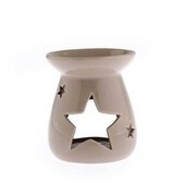 Kominek ceramiczny gwiazdy 9,6 x 11 x 9,6 cm (beżowy) Dakls