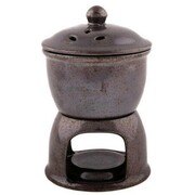 Kominek ceramiczny z pokrywą 10 x 12 x 10 cm (brązowy) Dakls