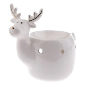 Kominek porcelanowy Renifer 13,6 x 14 x 9,5 cm (biały) Dakls