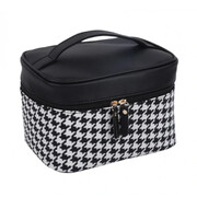 Kosmetyczka damska Kuferek 13,5 x 22 x 12 cm (czarna pepitka) eCarla